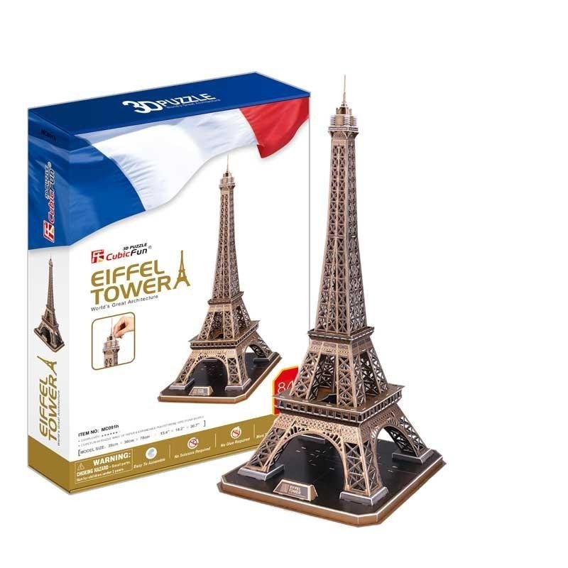 EXPLORA Torre Eiffel 3D - Puzzle 39 Piezas Nivel 4 - Maqueta 47cm Sin Pegamento - A Partir De 5 Años