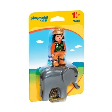 Playmobil 1.2.3 Cuidadora con Elefante