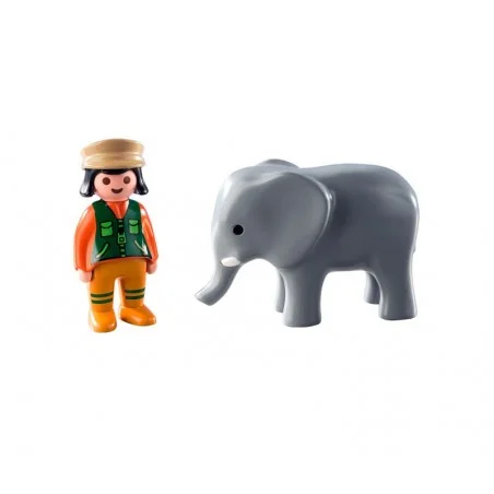 Playmobil 123 Cuidadora con Elefante