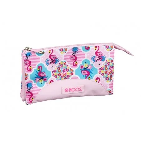 Estuche Triple Moos Flamingo Rosa