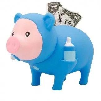 Hucha Cerdito Bebé Azul