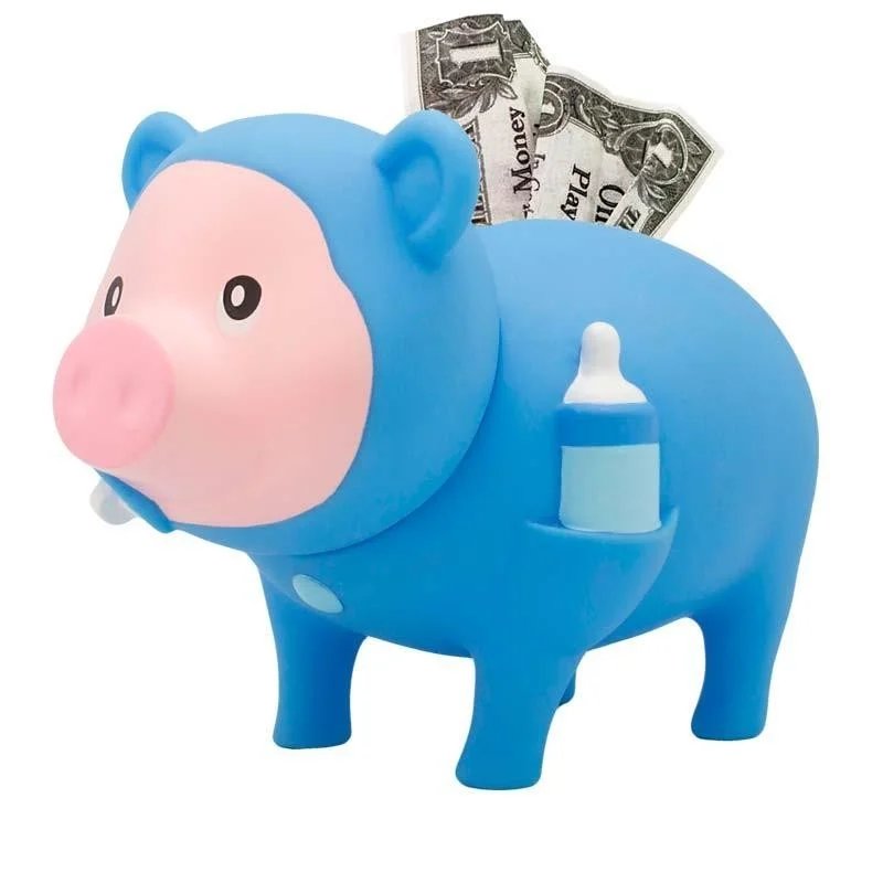 Hucha Cerdito Bebé Azul