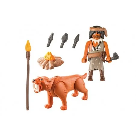 Playmobil Neandertal con Tigre Dientes de Sable