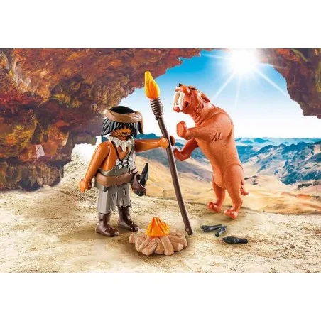 Playmobil Neandertal con Tigre Dientes de Sable