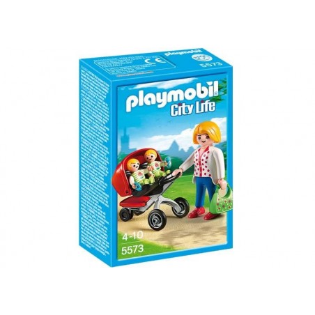 Playmobil City Life Mamá con Carrito de Gemelos