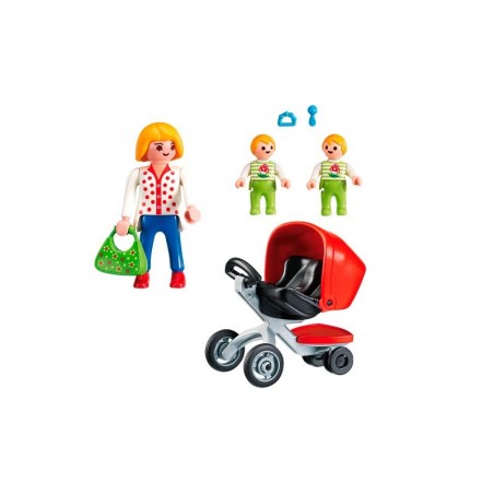 Playmobil City Life Mamá con Carrito de Gemelos