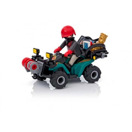 Playmobil City Action Ladron con Quad y Botin