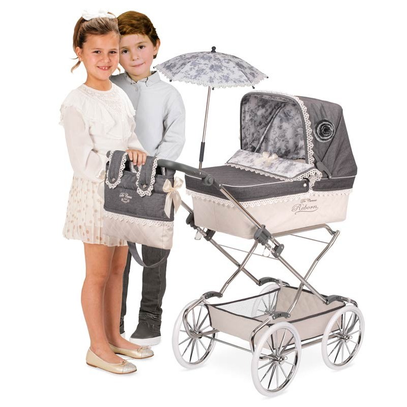 coche reborn cromado y plegable