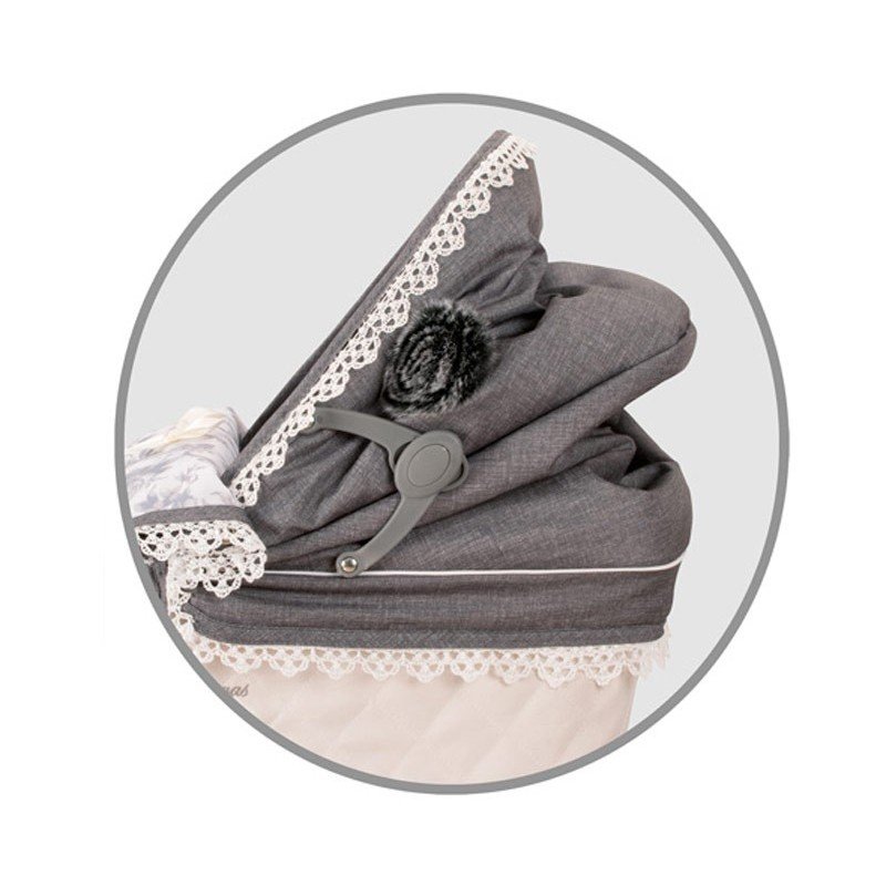 cochecito de muñecas reborn plegable gris