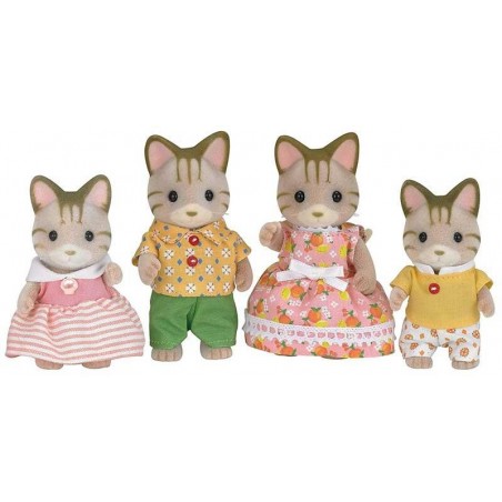 Sylvanian Families Familia Gatos Rayas