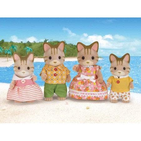 Sylvanian Families Familia Gatos Rayas