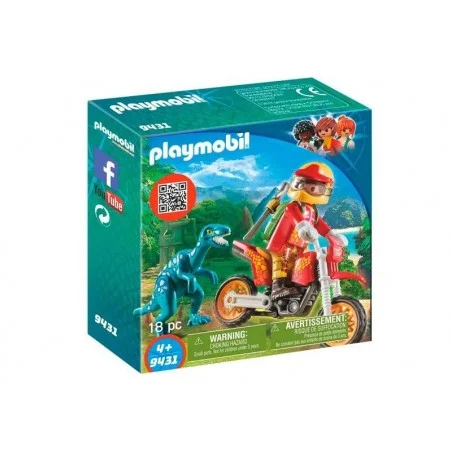 Playmobil Moto Con Velociraptor