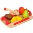 Tabla de madera infantil con frutas