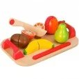Tabla de madera infantil con frutas