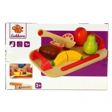 Tabla de madera infantil con frutas