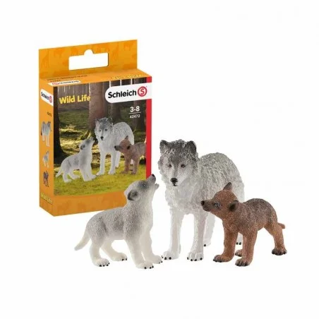 Schleich Wild Life Mamá loba con cachorros