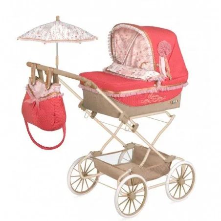 Carrito de Muñecas Martina Plegable Rosa