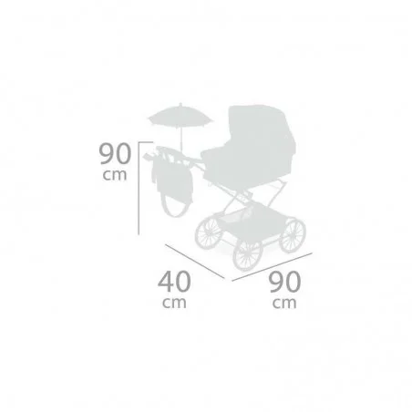 Carrito de Muñecas Martina Plegable Rosa