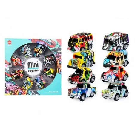 Pack 8 Mini Coches Graffiti Infantil