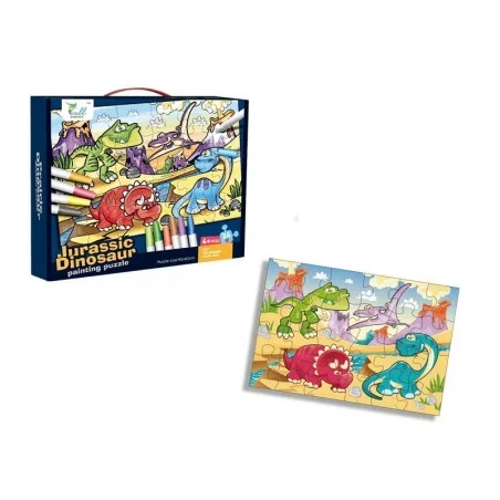 Puzzle Dinosaurios para Colorear