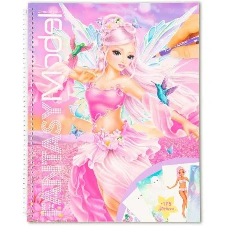 Libro para Colorear con Pegatinas Fantasy Model