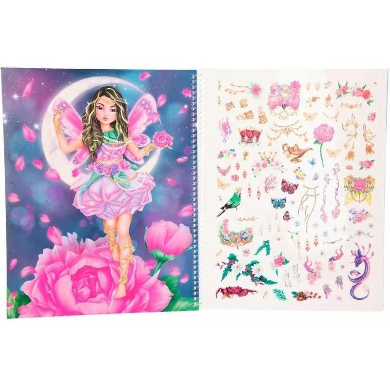 Libro para Colorear con Pegatinas Fantasy Model