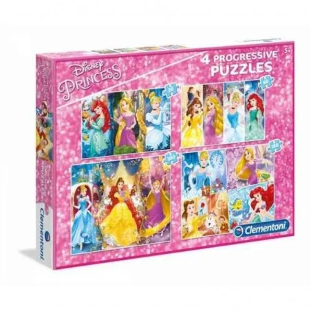 Puzzle 4 en 1 de Princesas Disney