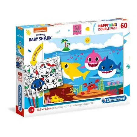 Puzzle para colorear Baby Shark Doble Cara