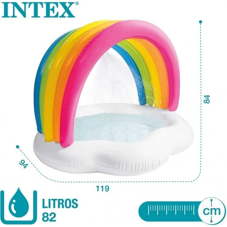 Piscina Hinchable Arcoiris con Pulverizador