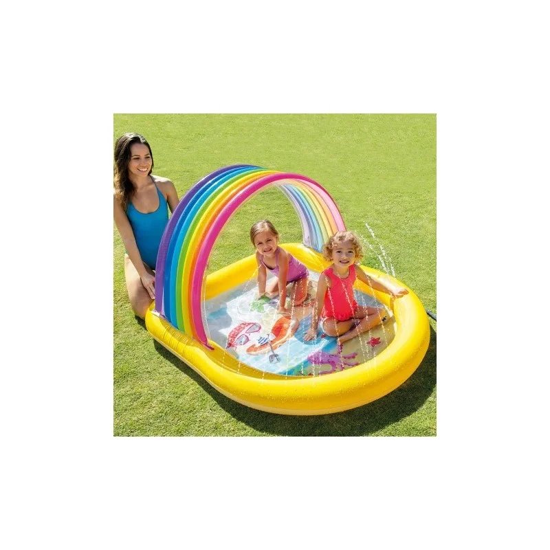 Piscina Hinchable Arcoiris con Aspersor