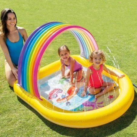 Piscina Hinchable Arcoiris con Aspersor