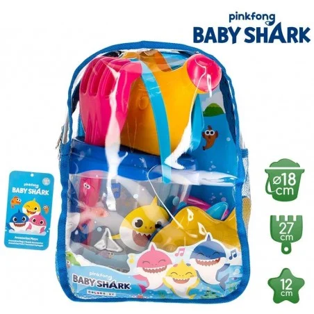 Cubo de Playa con Mochila Baby Shark