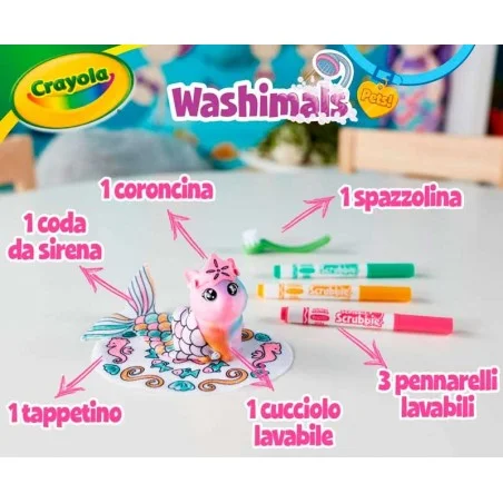 Washimals Accesorios para Colorear con Sirenita