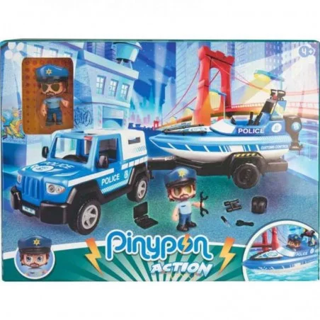 Pinypon Action Pickup y Lancha de Policía