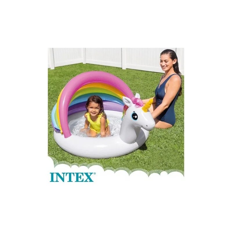 Piscina Hinchable Unicornio con Parasol INTEX