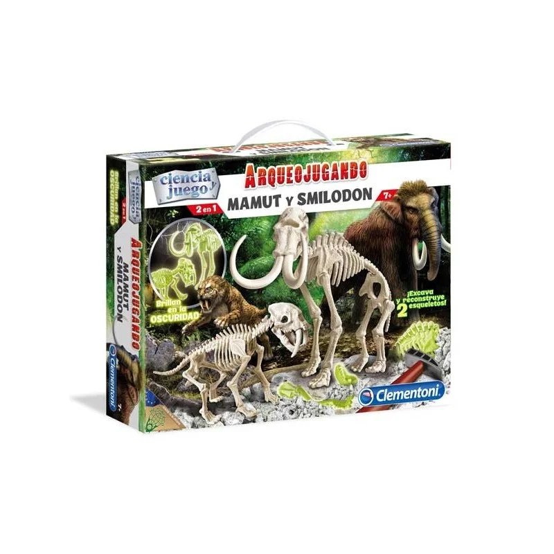 Arqueojugando Mamut y Smilodon Fosforescente