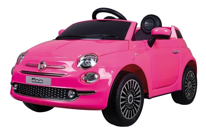 Coche de Bateria Infantil Fiat 500 Rosa