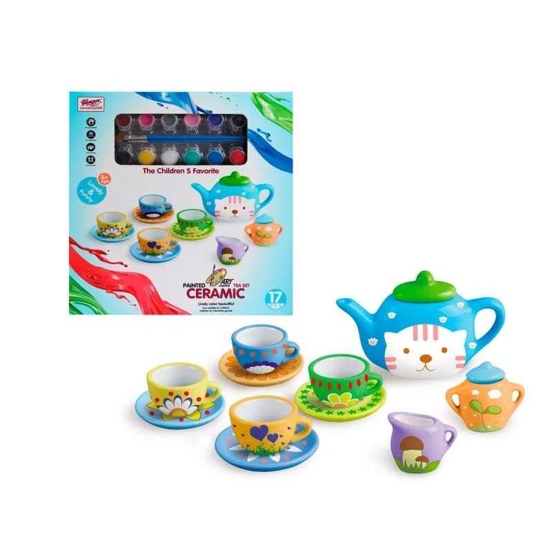Juego de Té de Cerámica para Pintar