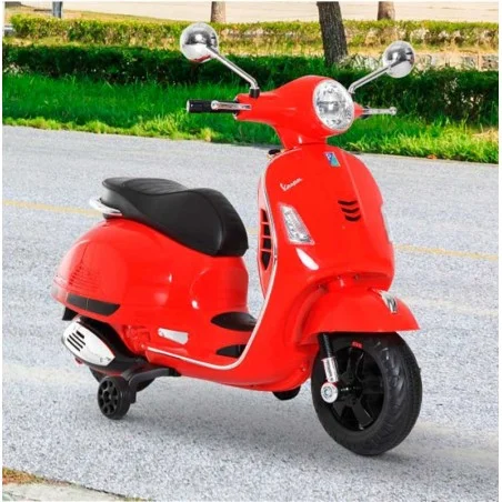 Moto Vespa Roja Eléctrica para Niños