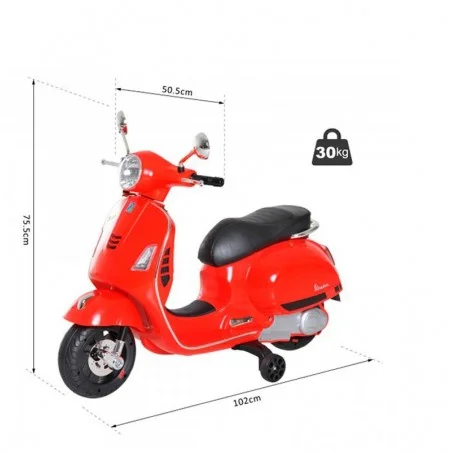 Moto Vespa Roja Eléctrica para Niños Moto Vespa Roja Eléctrica para Niños