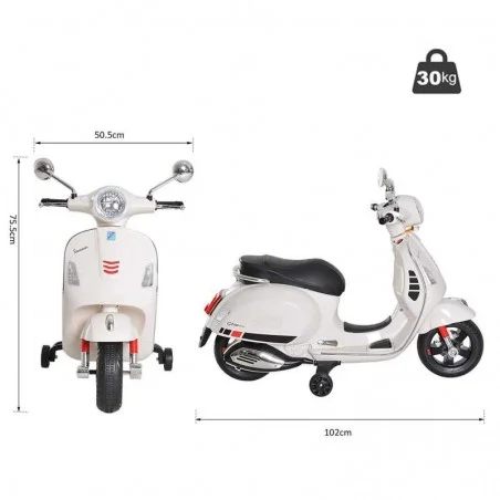 Moto Eléctrica para Niños Vespa Blanca