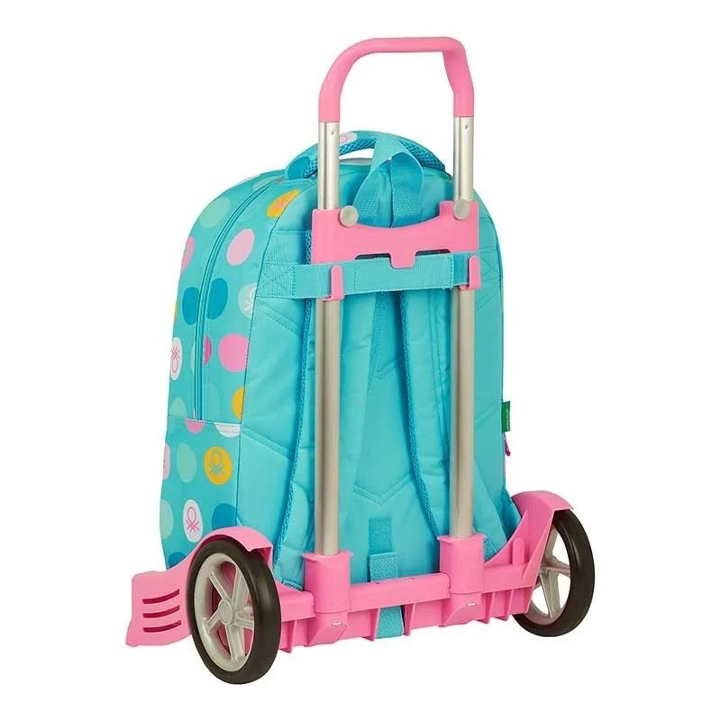 MOCHILA + CARRO EVO BENETTON TOPOS TURQUESA