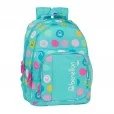 MOCHILA DOBLE ADAPTABLE BENETTON TOPOS TURQUESA