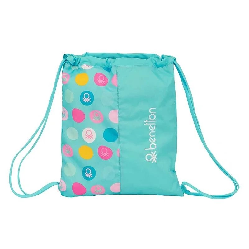 SACO PLANO BENETTON TOPOS TURQUESA