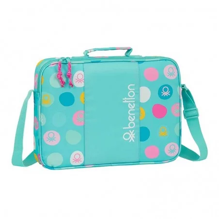 CARTERA EXTRAESCOLAR BENETTON TOPOS TURQUESA CARTERA EXTRAESCOLAR BENETTON TOPOS TURQUESA