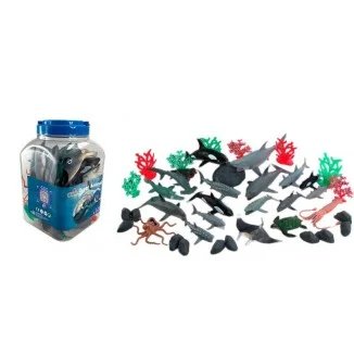 Cubo 40 Piezas Animales Marinos