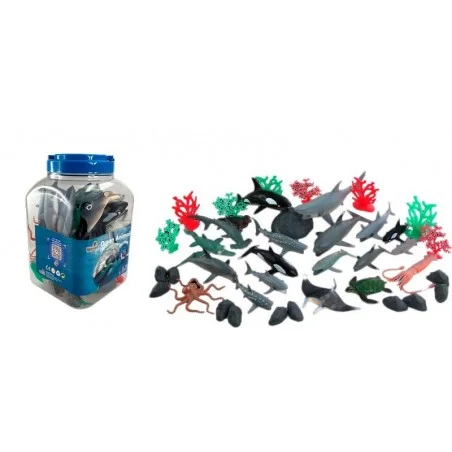 Cubo 40 Piezas Animales Marinos