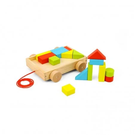 Carrito con Bloques de Madera