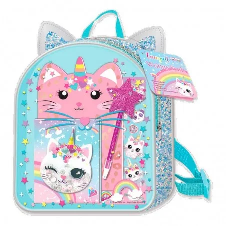 Mochila Gatito con Set de Escritura