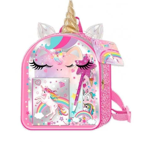 Mochila Unicornio con Set de Escritura